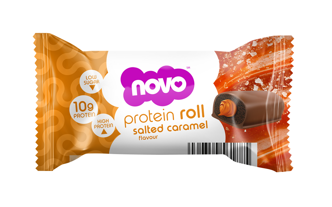 Novo Protein Roll Bar – Salted Caramel – High-Protein Snack – 33g Pack