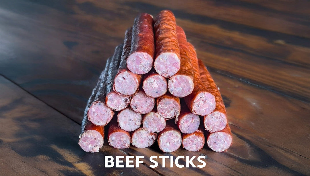Close-up of Nebraska Star Beef jerky stick showing texture and spices,available at Goodsnet New Zealand.” 