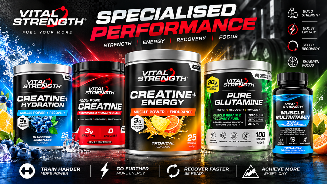 VITAL STRENGTH Specialised Performance creatine, hydration, recovery and sports nutrition supplements NZ
