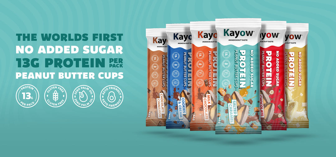 Kayow peanut butter protein cups with no added sugar