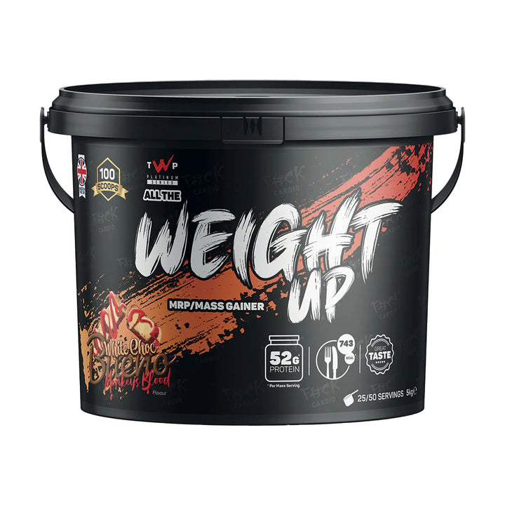 TWP ALL THE WEIGHT UP High-Calorie Protein – White Choc Monkey’s Blood 5kg Tub