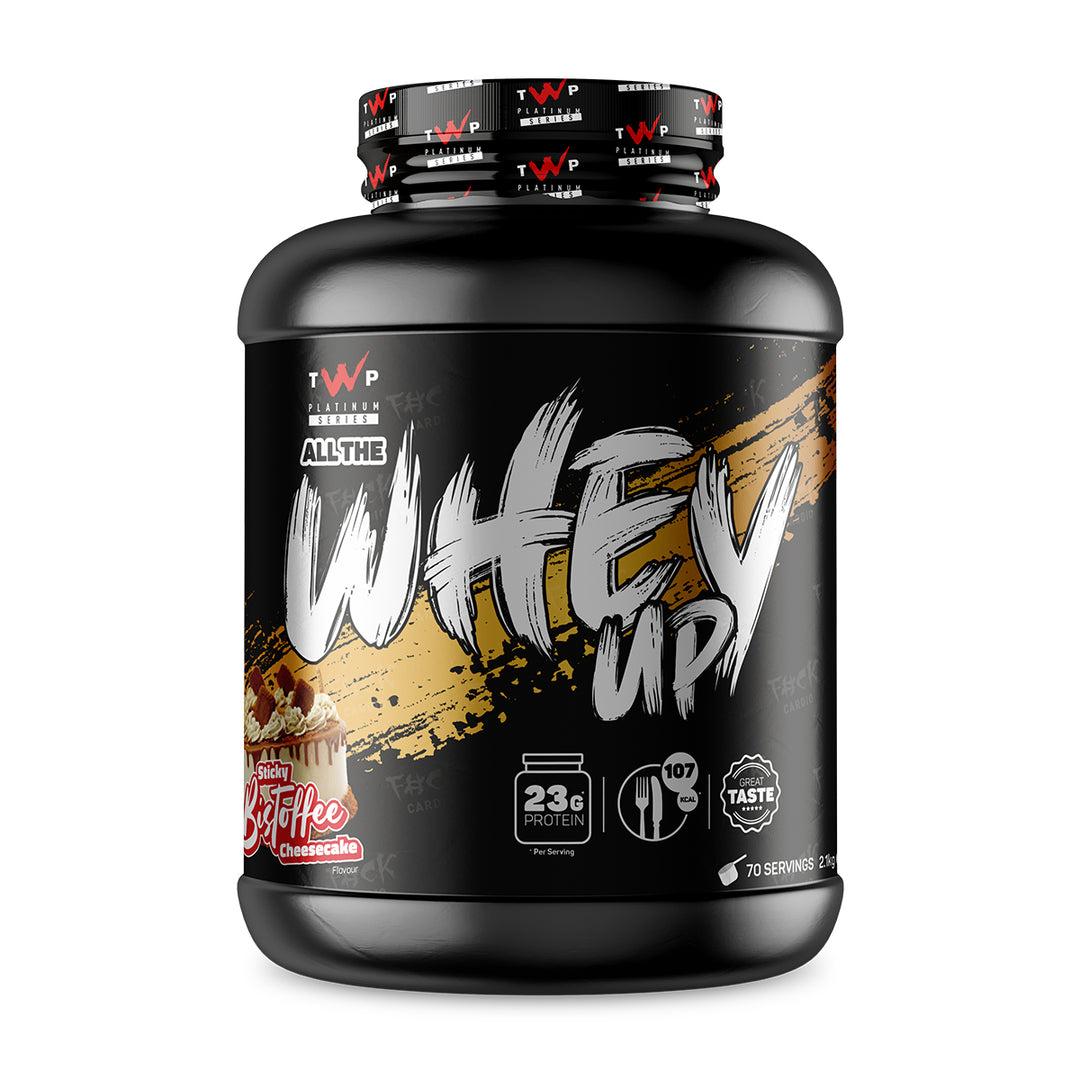 TWP ALL THE WHEY UP Whey Protein – Sticky Bistoffee Cheesecake 2.1kg Tub