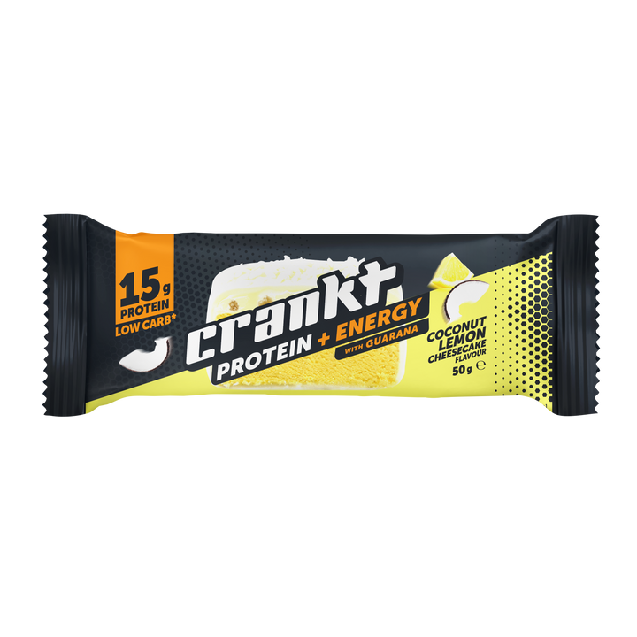 CRANKT Protein + Energy Bar Coconut Lemon Cheesecake 50g with 15g protein – Goodsnet NZ