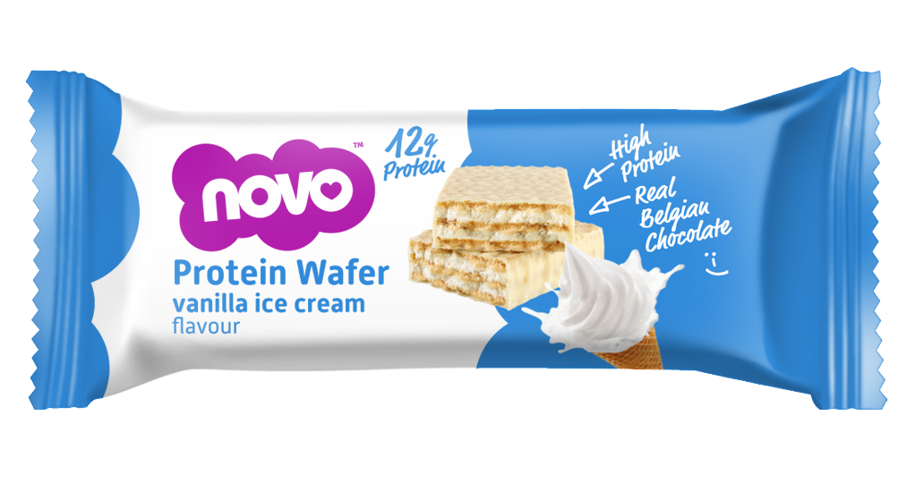 Novo Protein Wafer – Vanilla Ice Cream – High-Protein Snack – 40g Pack