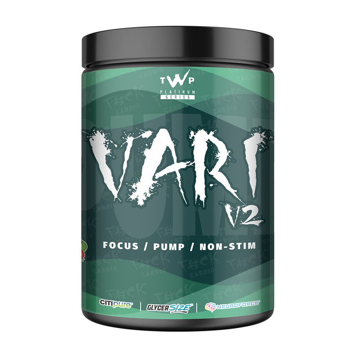 TWP VARI V2 – Fruit Pastilles 580g Tub – Non-Stim Pre-Workout for Focus & Pump