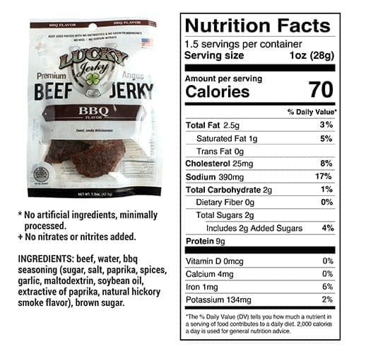 Nebraska Star Beef Premium Beef Jerky BBQ | High-Protein Snack (42g)