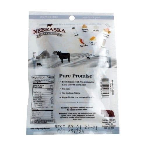 Nebraska Star Beef Premium Beef Jerky BBQ | High-Protein Snack (42g)