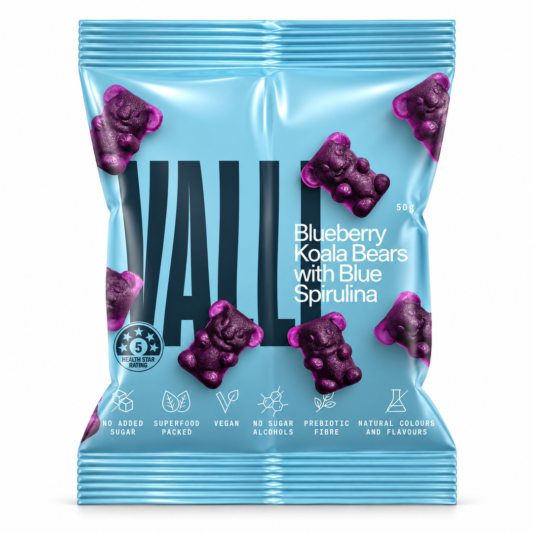 VALLI Blueberry Koala Bears with Blue Spirulina 50g – front of pack