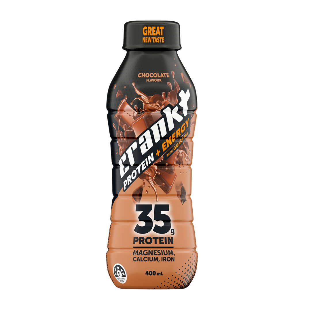 CRANKT Protein + Energy Shake Chocolate 400ml with 35g protein – Goodsnet NZ