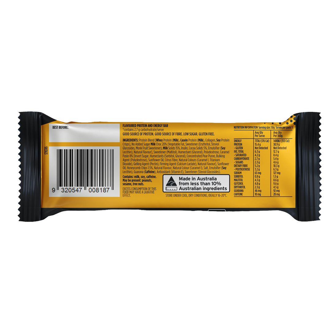 CRANKT Protein + Energy Bar Chocolate Honeycomb 50g
