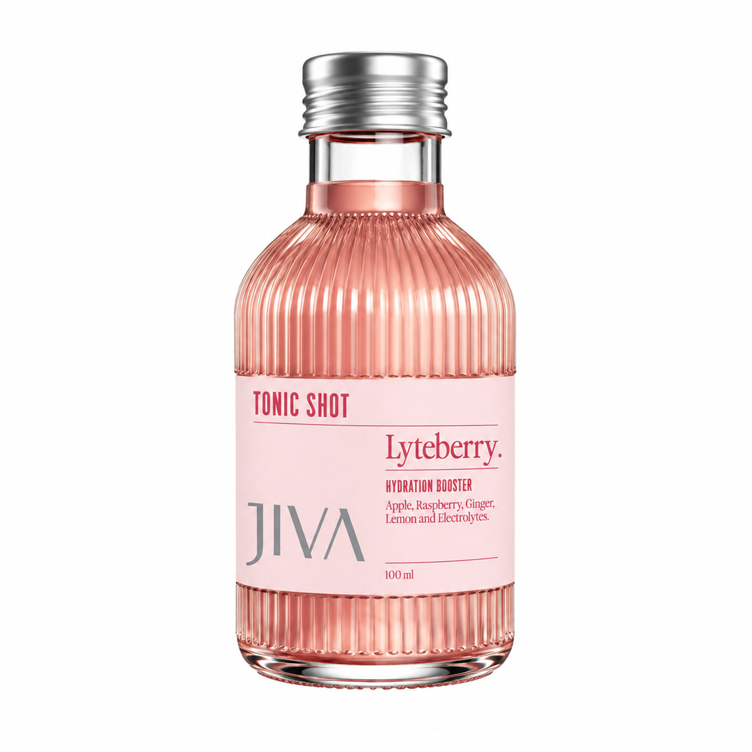 JIVA Lyteberry Hydration Tonic Shot 100ml with apple, raspberry, ginger, lemon and electrolytes