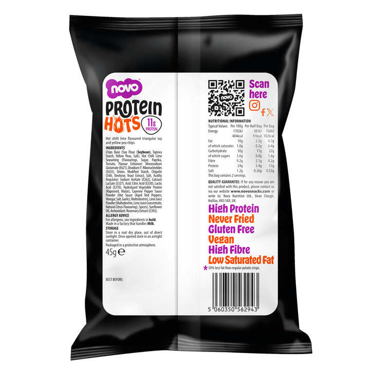 Mexican Chilli & Lime Protein HOTS | High-Protein Spicy Snack | Novo 45g