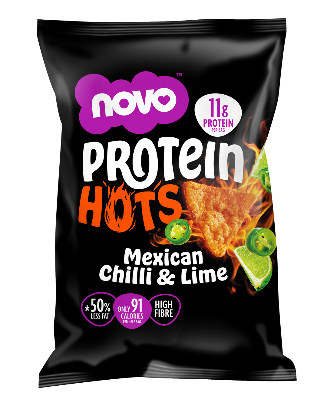 Novo Protein HOTS – Mexican Chilli & Lime Flavour – High-Protein Snack – 45g Pack