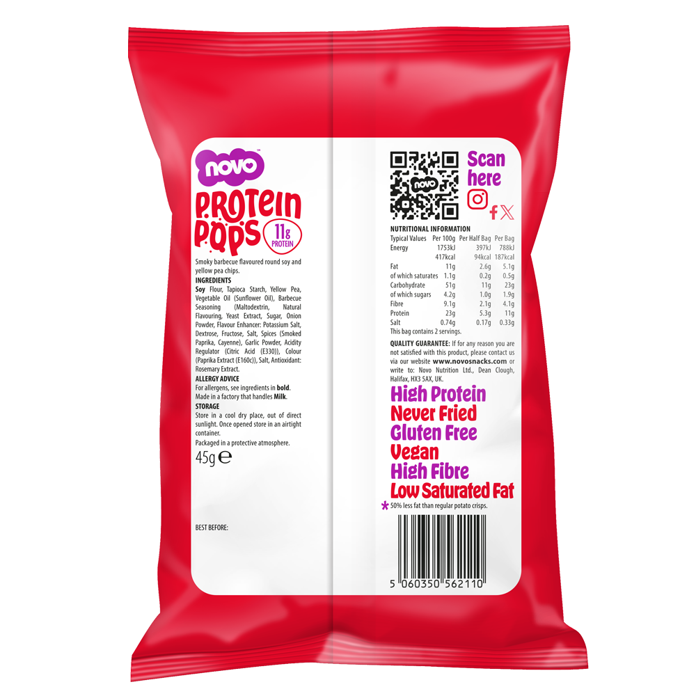 Barbecue Protein Pops | High-Protein Low Sugar Snack | Novo 45g