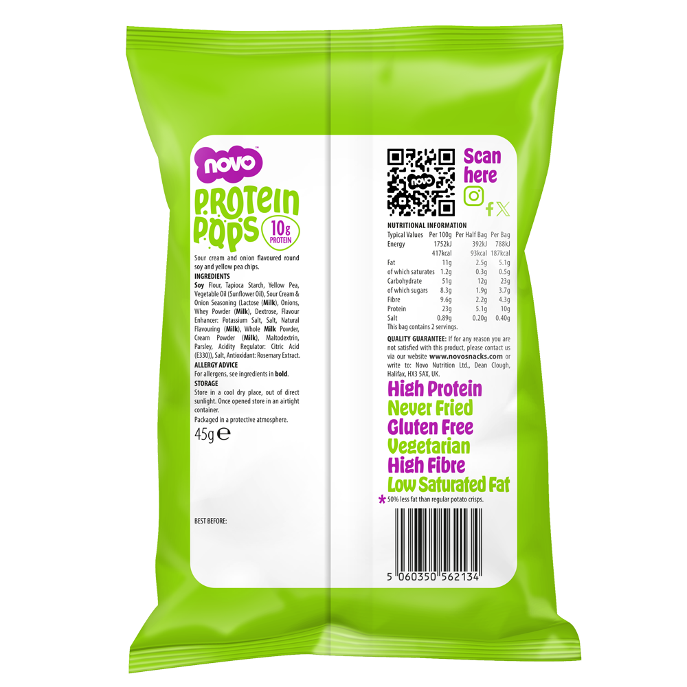 Sour Cream Protein Pops | High-Protein Low Sugar Snack | Novo 45g
