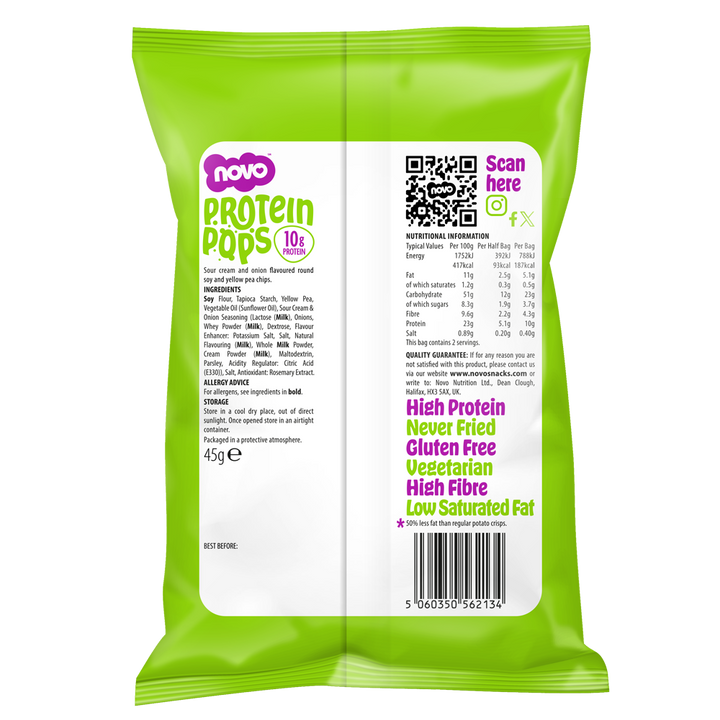 Sour Cream Protein Pops | High-Protein Low Sugar Snack | Novo 45g