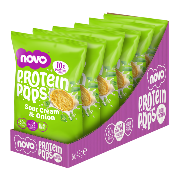 Sour Cream & Onion Protein Pops (6 × 45 g) | Novo Nutrition