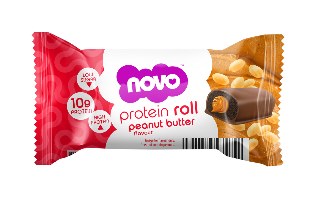 Novo Protein Roll Bar – Peanut Butter – High-Protein Snack – 33g Pack