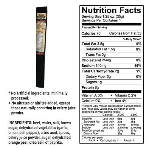 Nebraska Star Beef Jerky Stick Original | High-Protein Snack (35g)