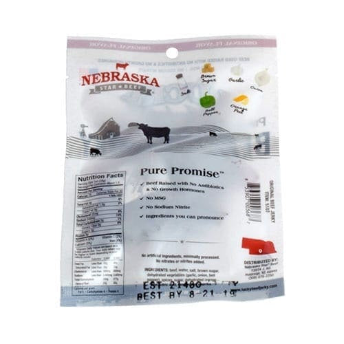 Nebraska Star Beef Premium Beef Jerky Original | High-Protein Snack (42g)