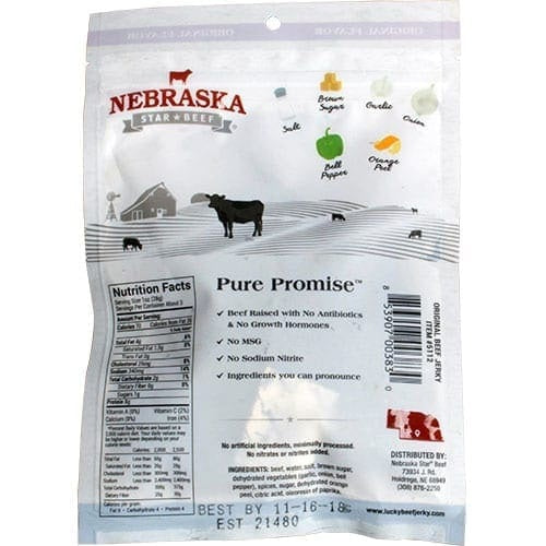 Nebraska Star Beef Premium Beef Jerky Original | High-Protein Snack (85g)