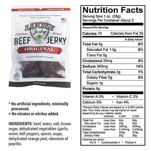 Nebraska Star Beef Premium Beef Jerky Original | High-Protein Snack (85g)