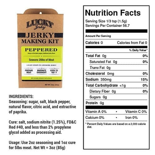 Nebraska Star Beef Jerky Kit Peppered | DIY Classic Peppered Jerky Seasoning & Cure (340g)