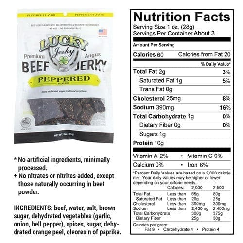 Nebraska Star Beef Premium Beef Jerky Peppered | High-Protein Snack (85g)