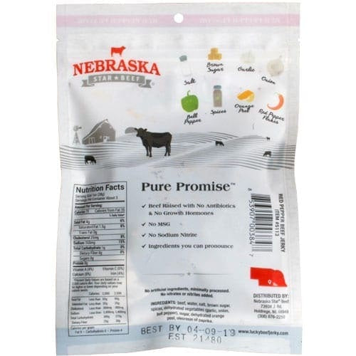 Nebraska Star Beef Premium Beef Jerky Red Pepper | High-Protein Snack (85g)