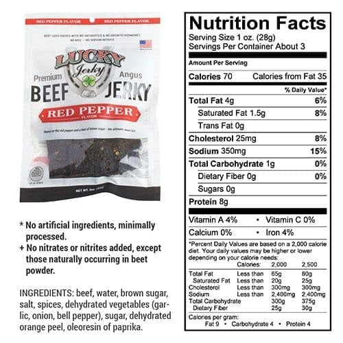 Nebraska Star Beef Premium Beef Jerky Red Pepper | High-Protein Snack (85g)