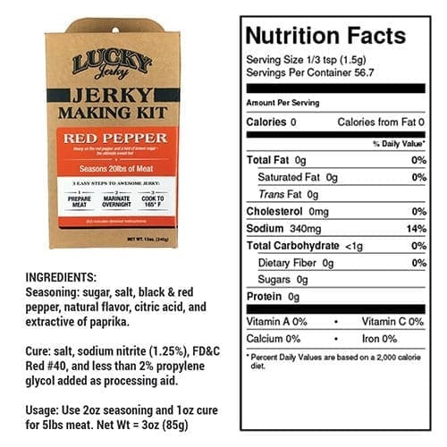 Nebraska Star Beef Jerky Kit Red Pepper | DIY Spicy Jerky Seasoning & Cure (340g)