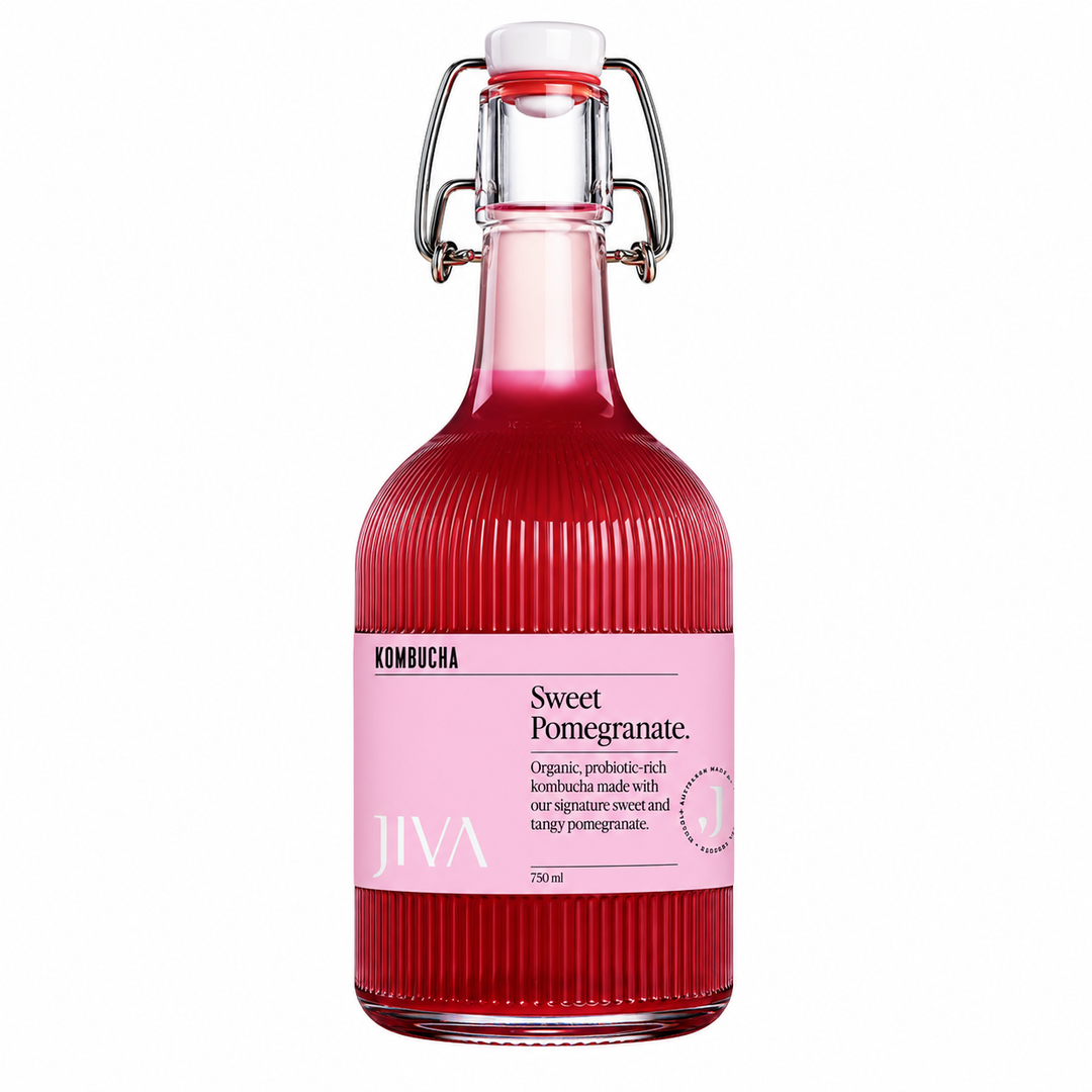 JIVA Kombucha Sweet Pomegranate 750ml bottle