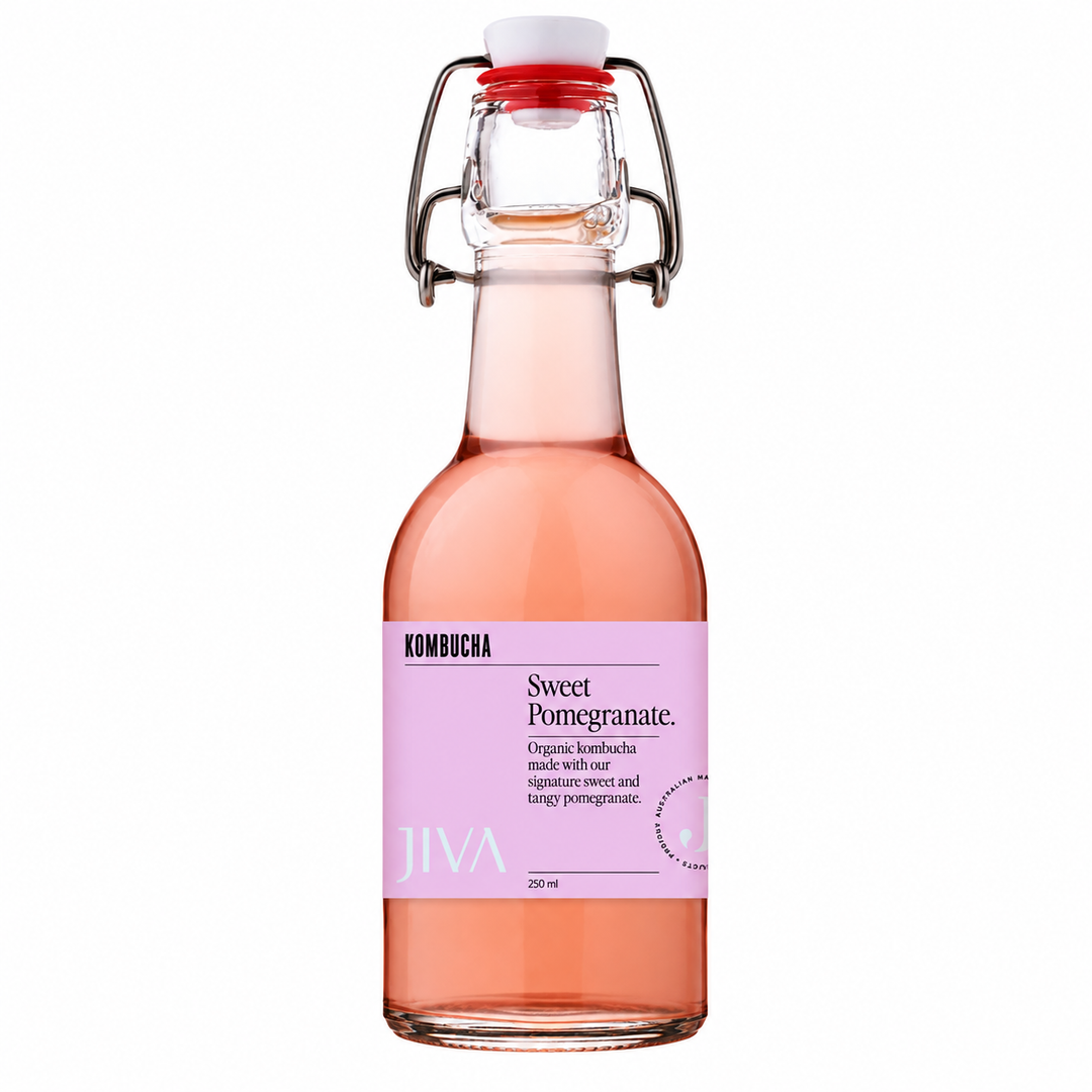JIVA Kombucha Sweet Pomegranate 250ml bottle