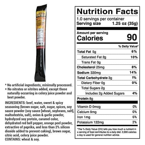 Nebraska Star Beef Jerky Stick Sweet & Spicy | High-Protein Snack (35g)