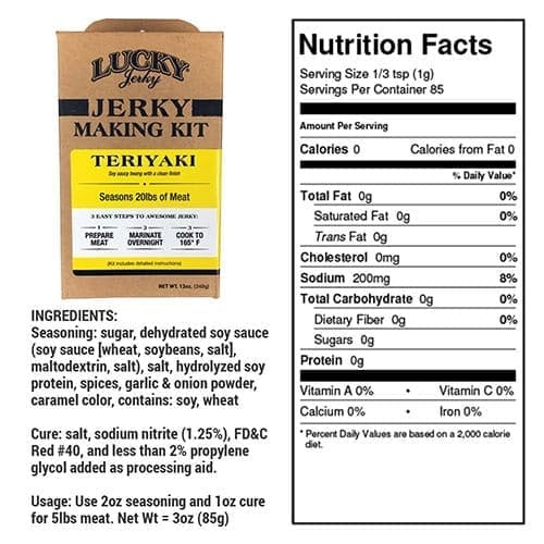 Nebraska Star Beef Jerky Kit Teriyaki | DIY Teriyaki Jerky Seasoning & Cure (340g)