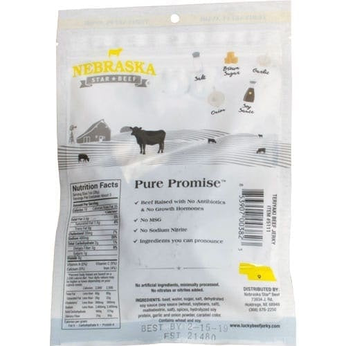 Nebraska Star Beef Premium Beef Jerky Teriyaki | High-Protein Snack (85g)