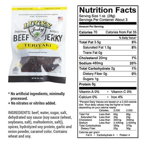 Nebraska Star Beef Premium Beef Jerky Teriyaki | High-Protein Snack (85g)