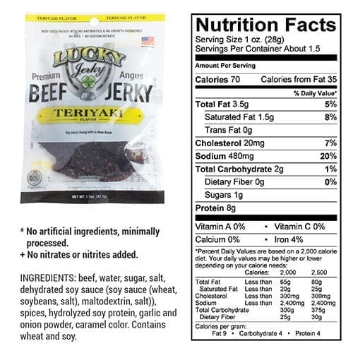Nebraska Star Beef Premium Beef Jerky Teriyaki | High-Protein Snack (42g)