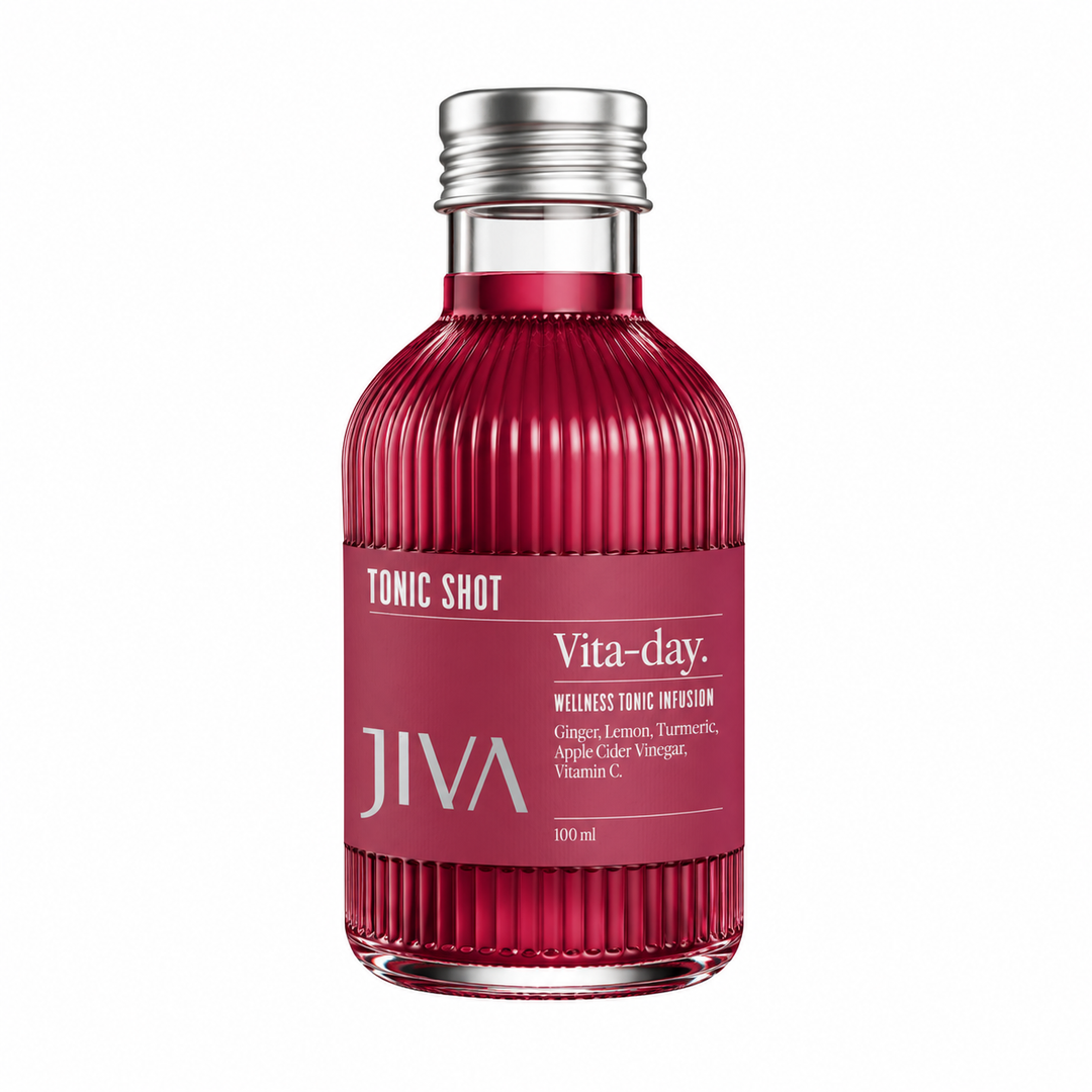 JIVA Vita-day Wellness Tonic Shot 100ml with ginger, lemon, turmeric, apple cider vinegar and vitamin C
