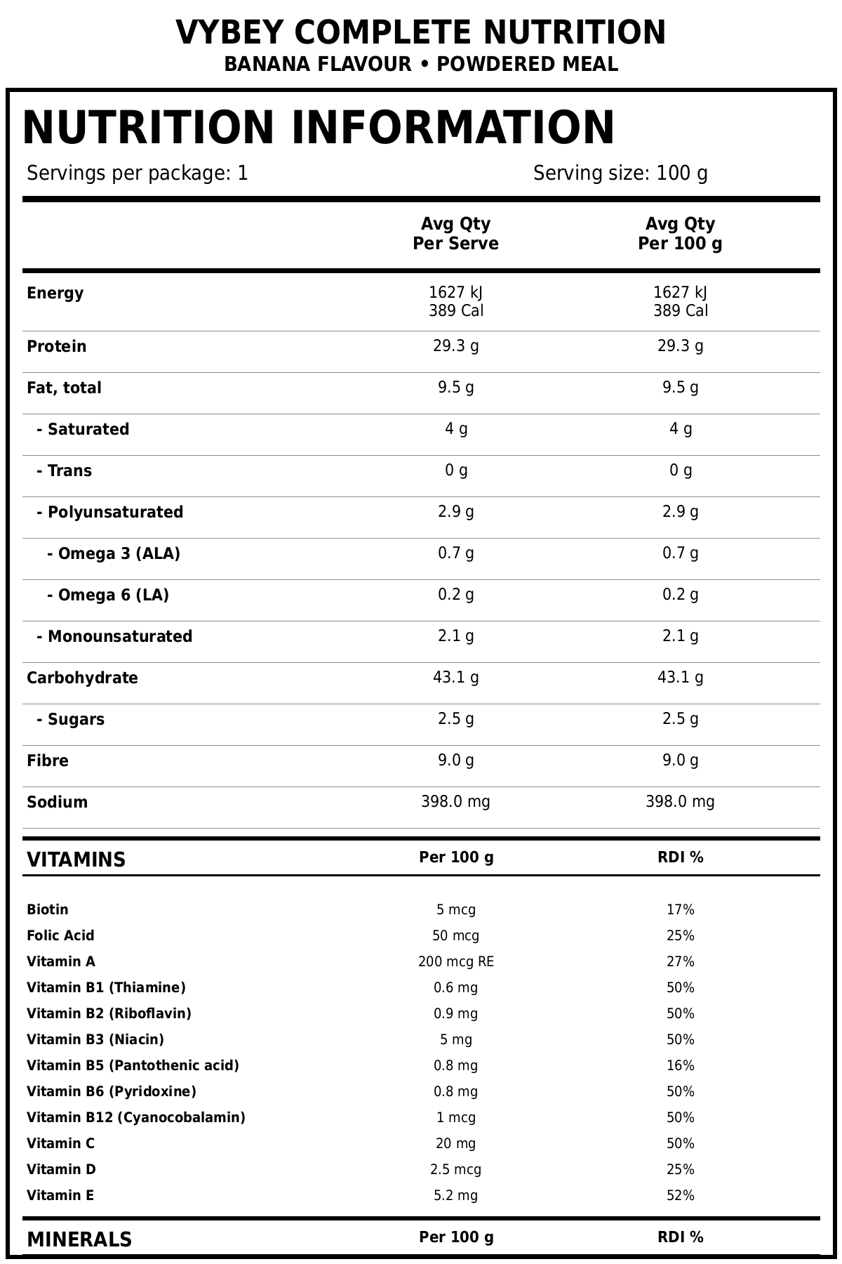 Nutrition Information Panel