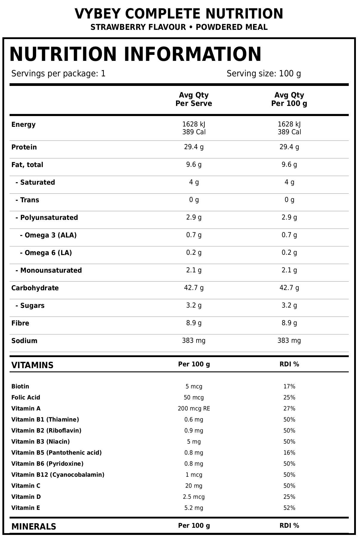 Nutrition Information Panel