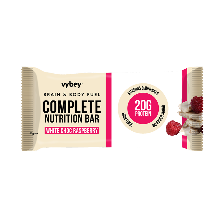 Vybey Complete Nutrition Bar White Choc Raspberry