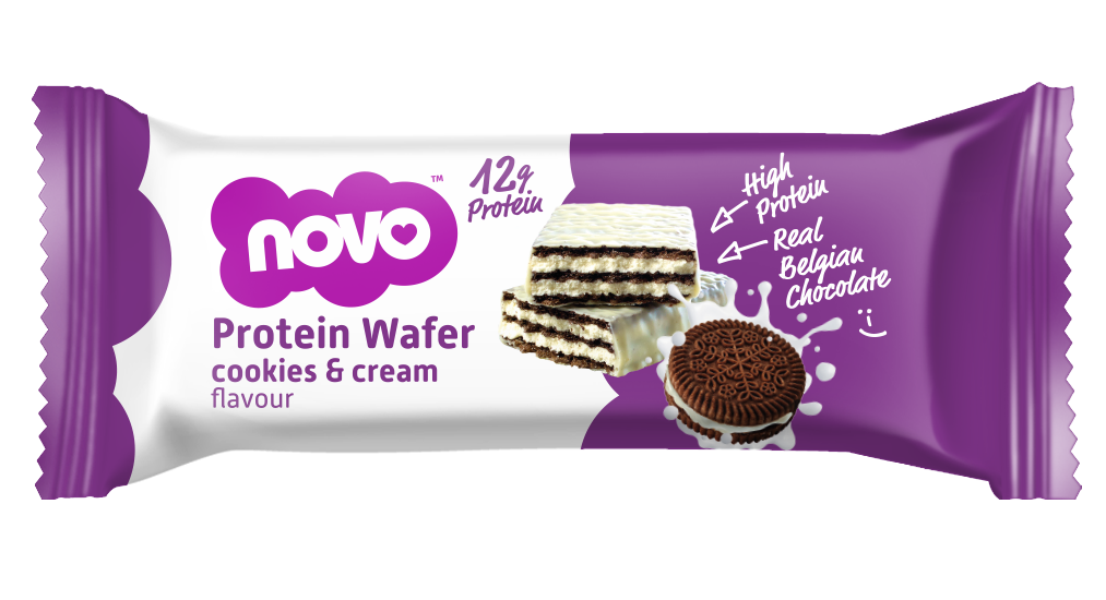 Novo Protein Wafer – Cookies & Cream – High-Protein Snack – 40g Pack