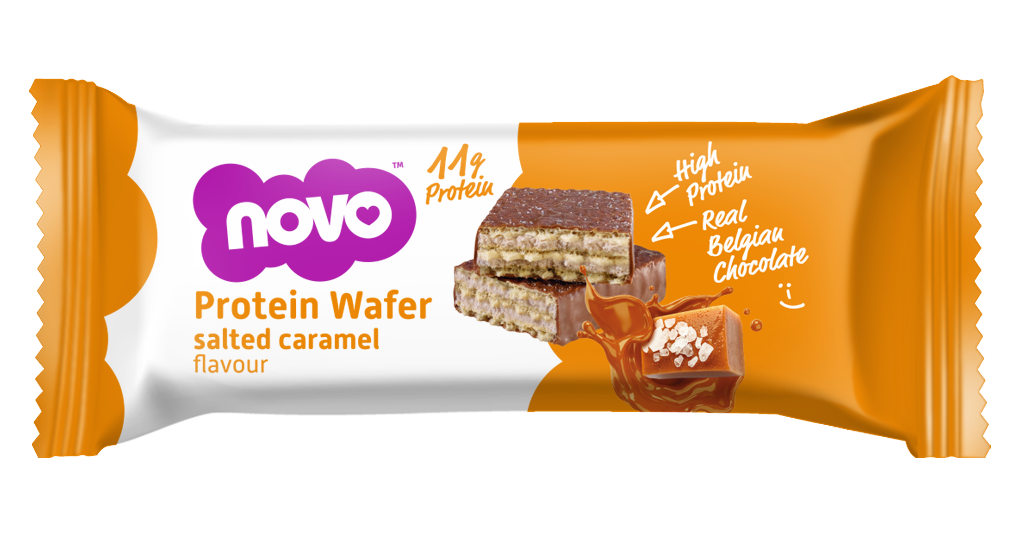 Novo Protein Wafer – Salted Caramel – High-Protein Snack – 40g Pack