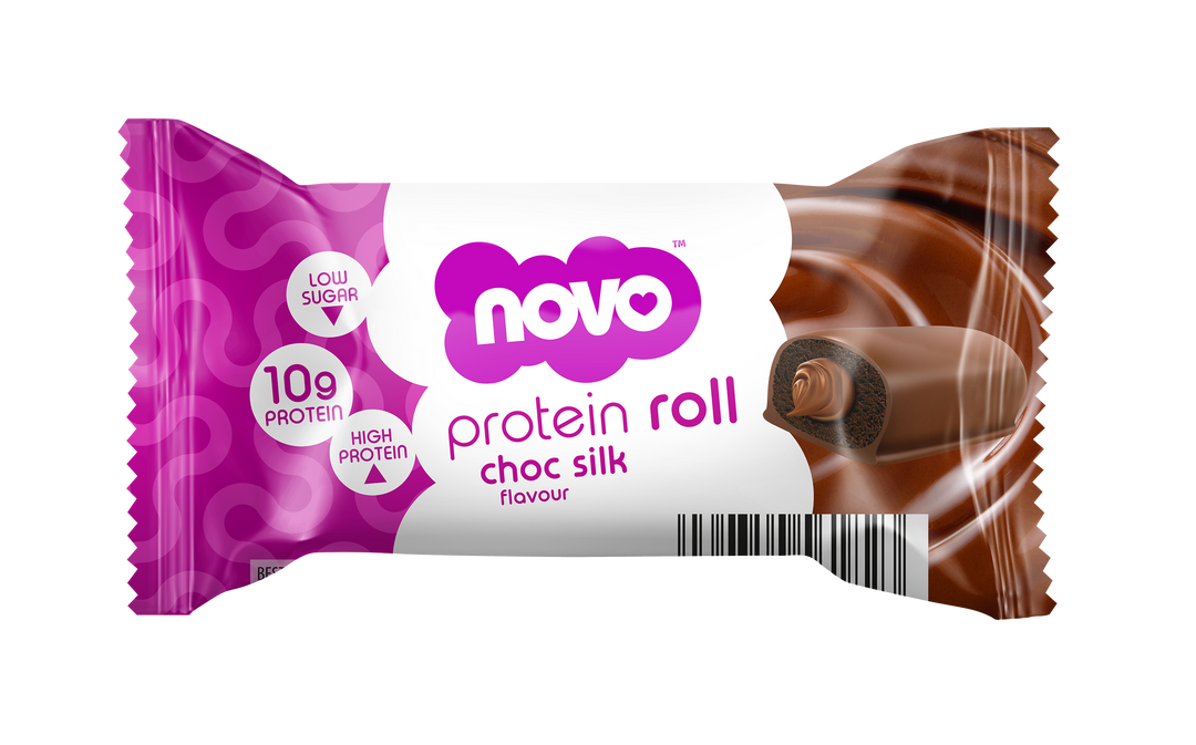 Novo Protein Roll Bar – Chocolate Silk – High-Protein Snack – 33g Pack