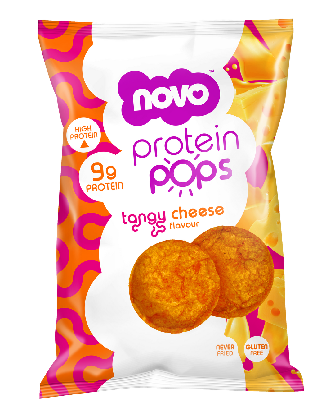 Novo Protein Pops – Tangy Cheese Flavour – High-Protein Snack – 23g Pack