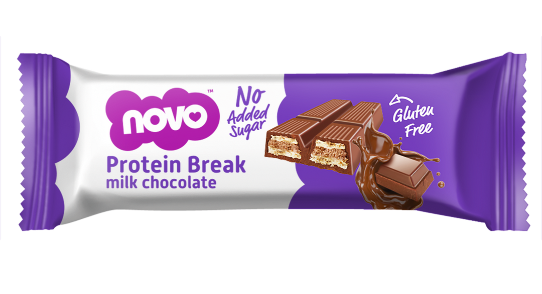 Novo Break Bar – Chocolate – High-Protein Wafer Snack – 21.5g Pack