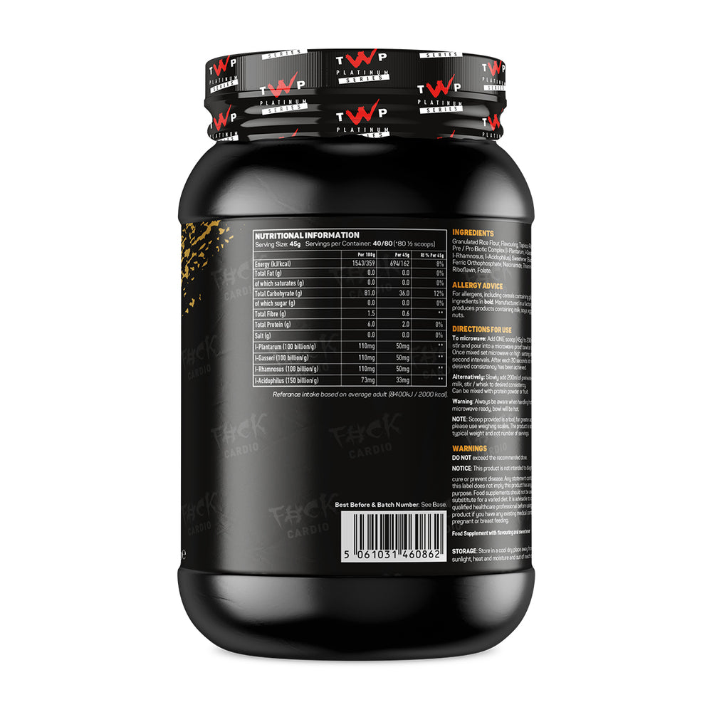 “Back of TWP C.O.R+ Gold tub displaying nutrition facts, ingredient list, and usage instructions, available at Goodsnet New Zealand.”