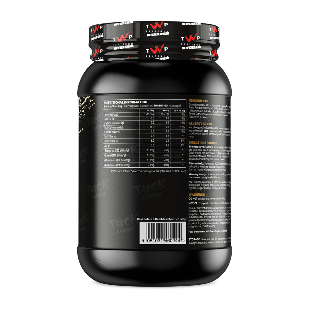 “Back of TWP C.O.R+ Sugar Sweet tub displaying nutrition facts, ingredient list, and usage instructions, available at Goodsnet New Zealand.”