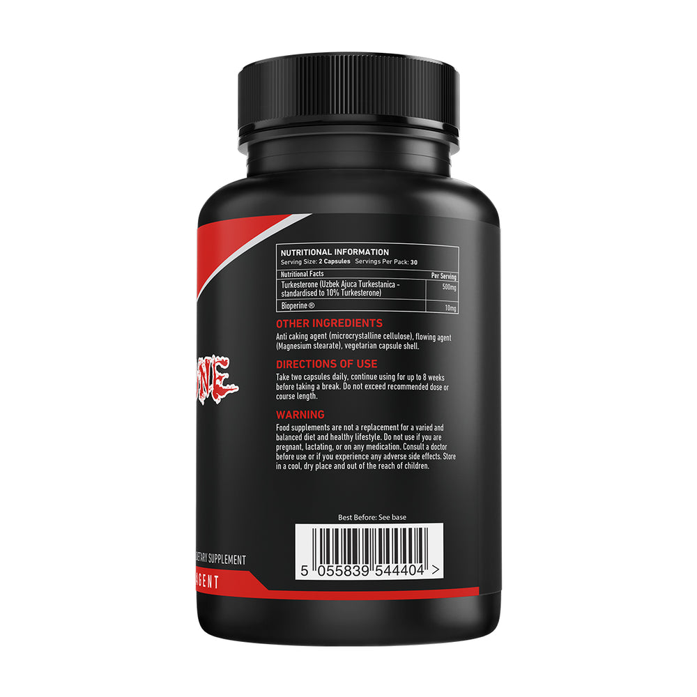 “Back of TWP T-Sterone tub displaying supplement facts, ingredient profile, and usage instructions, available at Goodsnet New Zealand.”